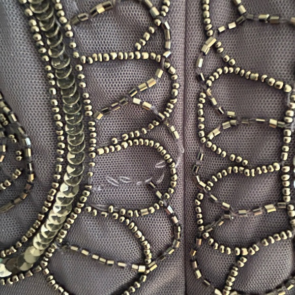 Adrianna Papell navy beaded v-neck dress.  Size 16 - Picture 10 of 11